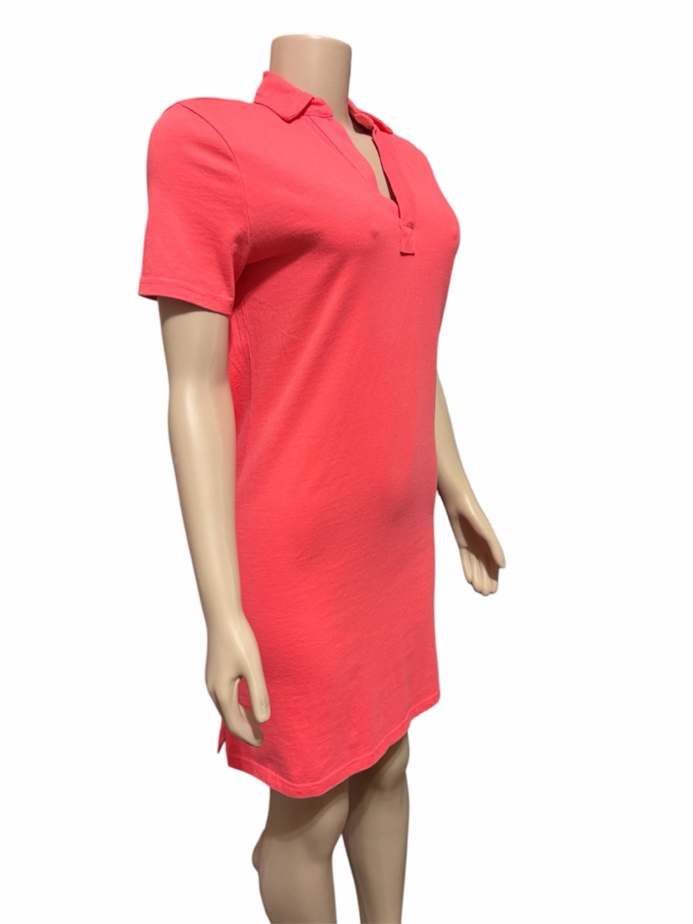 NWT Southern Tide Women's XS Coral Demi Solid Short Sleeve Polo Dress Cotton - Picture 2 of 9